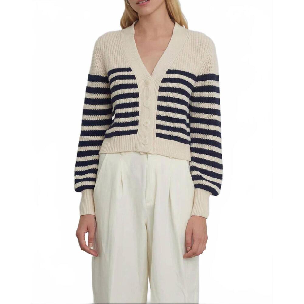 NEW ELEVEN SIX isla cardigan in ivory/navy stripe